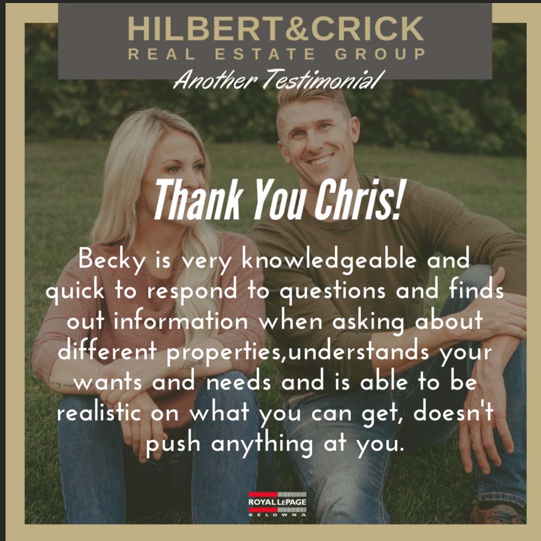 chris google review for realtor becky hilbert kelowna